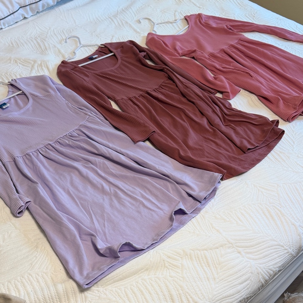 Lot of 3 NWOT Ribbed Old Navy little girl size S 6-7 Dresses